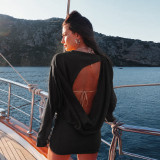 Long Sleeve Solid Color Backless Mini Dress GPKJ-MR50097