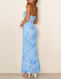 Embroidered  Off Shoulder Evening Dress YMYF-9579
