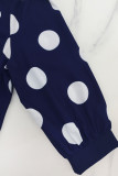 Polka Dot Print 3/4 Sleeve Midi Dress GYLY-11347