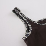 Leopard Print Contrast Color Two Piece Pants Set GPKJ-MR51393
