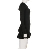 Long Sleeve Backless Bandage Dress GPKJ-MR51165