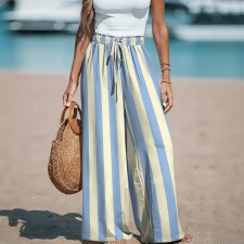 Plus Size Stripe Printed Casual Wide Leg Pants QXLB-XRB-8DYRGN