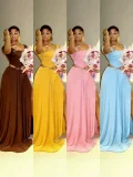 Square Neck Hollow Out Split Maxi Dress GMYU-10126