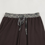 Leopard Print Contrast Color Two Piece Pants Set GPKJ-MR51393