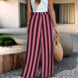 Plus Size Stripe Printed Casual Wide Leg Pants QXLB-XRB-8DYRGN