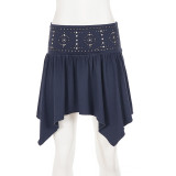Hot Diamond Rivet Pleated Irregular Skirt GPKJ-MR51250