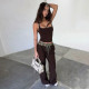 Leopard Print Contrast Color Two Piece Pants Set GPKJ-MR51393