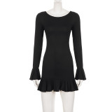 Long Sleeve Backless Bandage Dress GPKJ-MR51165