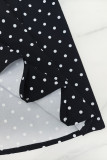 Polka Dot Printed V Neck Maxi Dress GYLY-10903