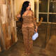 Lace Edge Patchwork Stripe Three Piece Set MXBF-Y26ST339
