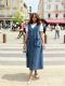 Plus Size Casual V Neck Denim Midi Dress GYLN-6330