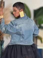 Long Sleeve Washed Denim Coat GYLN-1936