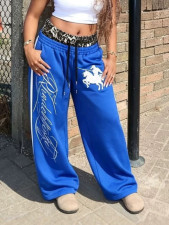 Leopard Patchwork Letter Embroidery Pants GYLN-3005