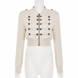 Suede Double-breasted Short Coats GPKJ-MR51036