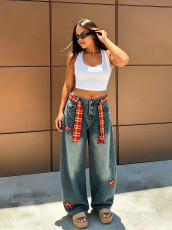 Star Embroidered Loose Jeans GYLN-6180
