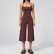 Outdoor Casual Yoga Cami Top And Cropped Pants Set GZZC-TZ5555-4