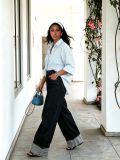 Plus Size Hot Drill Rivet Washed Jeans GYLN-3836