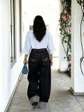 Plus Size Hot Drill Rivet Washed Jeans GYLN-3836
