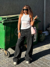 Plus Size Washed Wide Leg Jeans GYLN-0127
