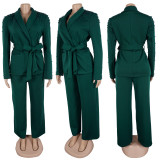 Elegant Beaded Long Sleeve Blazer And Pants Set NY-11305