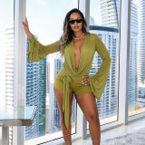 Mesh Long Sleeve Sexy Backless Romper GDSF-D26RP320