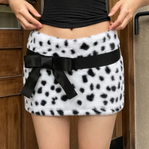 Contrast Color Bow-Detail Bodycon Mini Skirt GPKJ-MR47812