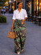 Asymmetric Camo Straight-Leg Pants SH-391661