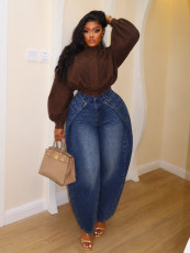 Casual Curved-Leg Jeans SH-391657