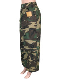 Asymmetric Camo Straight-Leg Pants SH-391661