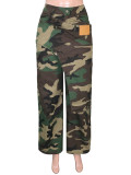 Asymmetric Camo Straight-Leg Pants SH-391661