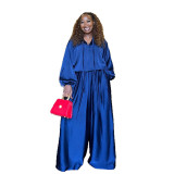 Loose Lantern Sleeve Top Wide-Leg Pants Two Piece Set NY-3953