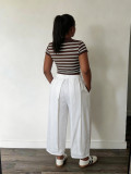 Solid Color Pleated Casual Loose Pants SH-391656