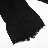 Deep V Neck Long Sleeve Romper GDSF-D26RP317