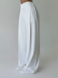Press Pleated Solid Color Loose Trousers SH-391659