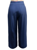 Solid Color Press Pleated Wide Leg Pants SH-391665