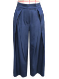 Solid Color Press Pleated Wide Leg Pants SH-391665