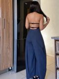 Solid Color Press Pleated Wide Leg Pants SH-391665