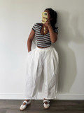 Solid Color Pleated Casual Loose Pants SH-391656