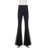 Lace Patchwork See Through Flare Pants GPKJ-MR51689