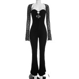 Lace Hollow Out Long Sleeve Jumpsuit GSZM-D26JP280