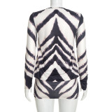 Zebra Print Long Sleeve Mini Dress GDSF-J26DS384
