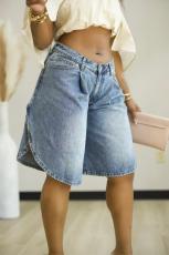 Fashion Denim Loose Straight Fifth Jeans HMS-5600