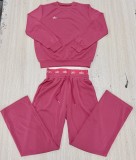 VIP1 Letter Embroidery Solid Color Pant Suit QYLF-0189