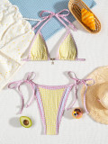 Color Block Backless Bikinis Swimwear Suit CASF-6844