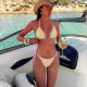 Color Block Backless Bikinis Swimwear Suit CASF-6844