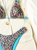 Print Color Block Bikinis Two Piece Swimsuit CASF-6843