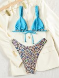 Print Color Block Bikinis Two Piece Swimsuit CASF-6843