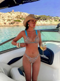 Print Color Block Bikinis Two Piece Swimsuit CASF-6843