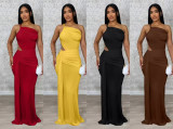 Solid Color Hollow Out Maxi Dress QODY-6079