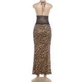 Mesh Patchwork V Neck Maxi Dress GZJQ-K6D16389A